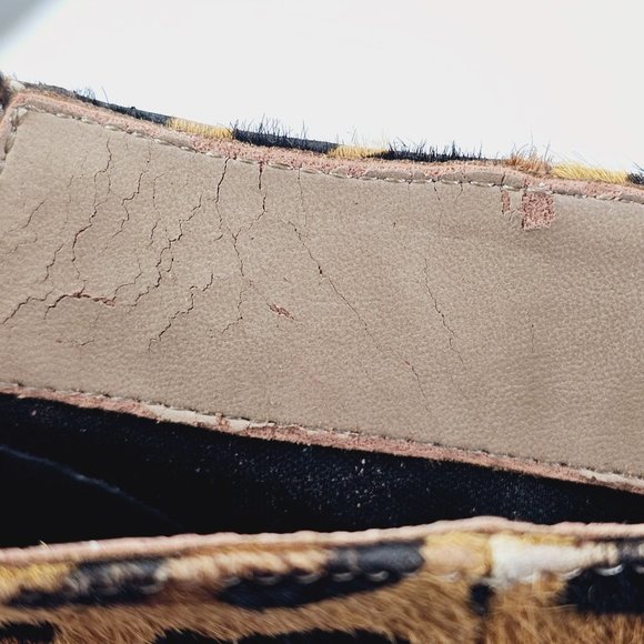 Colin Stuart Leopard Print Leather Zipper Back Ankle Bootie Sz 8B - Picture 7 of 10